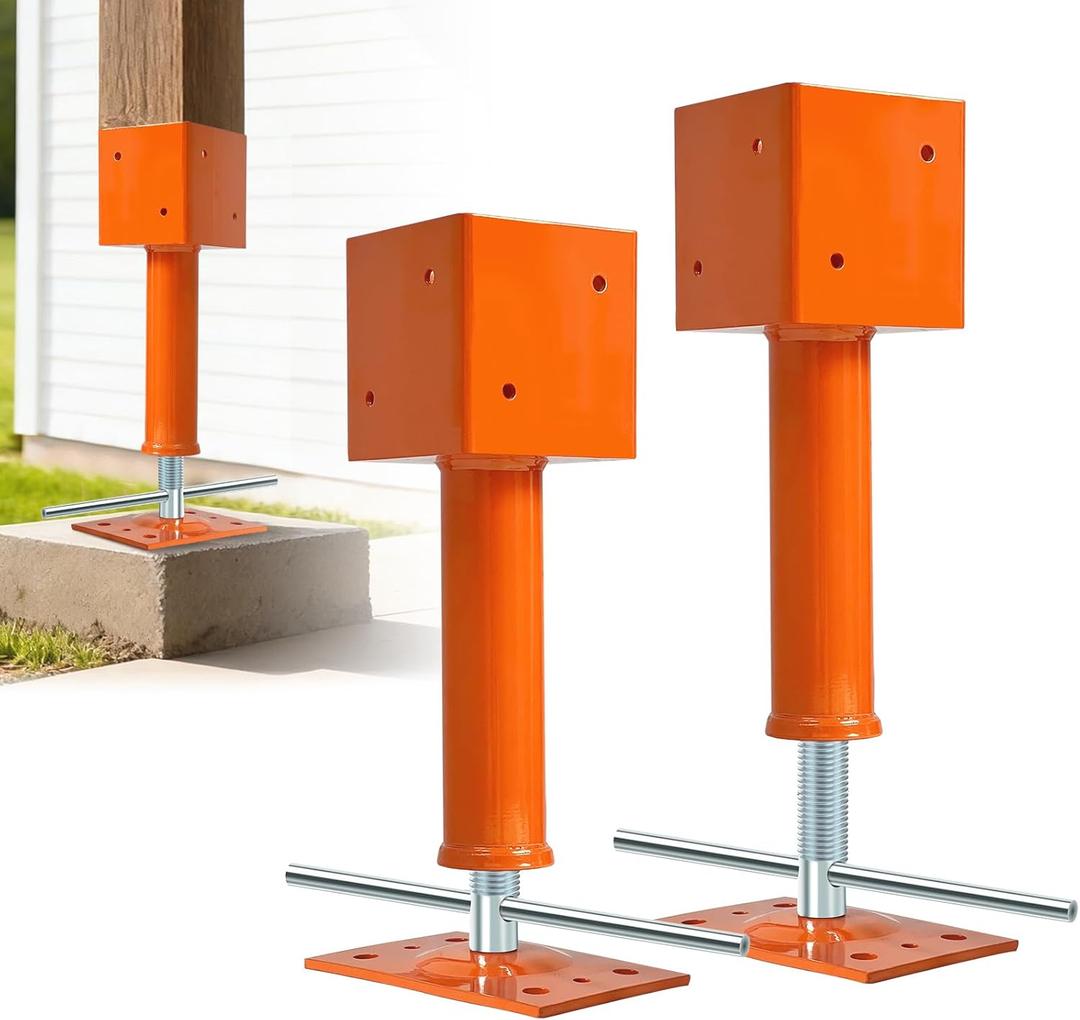 Screw Jack Post 2 Pack, 4"x4" Adjustable House Jacks for Leveling, 13"-19" Height Range, 24700 lbs Max Load Capacity, Heavy-Duty Steel Post for Crawlspace, Basement, and Foundation Repair