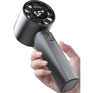 Portable Handheld Fan with Digital Display,High Speed 10000 RPM USB Rechargeable Mini Personal Fan, 4000mAh Battery, Hand Held Cooling for Travel/Camping/Outdoor - Grey (Ideal Gift for Women & Men)