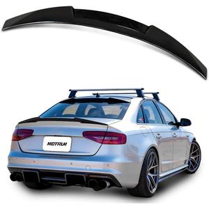 ABS Rear Spoiler Wings Compatible with Au-di A4 S4 B8.5 Sedan All Models 2013 2014 2015 2016, [Glossy Black Style] Rear Trunk Spoiler Lip Tail Wing Rear Trunk Lid