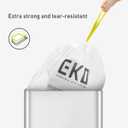 EKO 21 Gallon / 50-90 Liter, 60 Count Drawstring Trash Bags, Extra-Strong Unscented Garbage Bags, Easy-Dispense Roll for Kitchen & Household Use, Code G, White