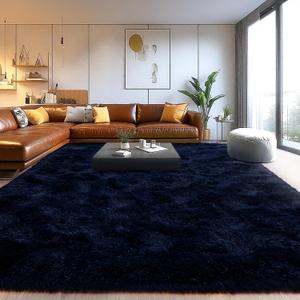 Area Rugs for Living Room, Soft Shaggy Carpets for Living Room, Fuzzy Rugs for Kids' Room, Perfect Decor for Modern Home Navy Blue 9x12 Feet