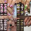 3 x 16 Sheets Halloween Nail Wraps Nail Art Stickers Decals Self-Adhesive Nail Decorations with Little Ghost Bats Pumpkin Spider Designs Acrylic Supplies for Women DIY Art Decoration (Halloween Style 3)