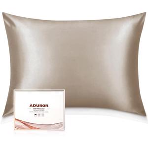 Adubor Silk Pillowcase - Mulberry Silk Pillow Case, 23 Momme 6A Grade Fibers, 900 Thread Count, Silk Pillow Cases for Hair and Skin Health, with Hidden Zipper (Queen 20''x30'', Apricot, 1PC)