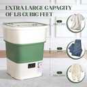 Portable Washing Machine, 1.8 Cu.Ft Large Capacity Foldable Washer with Spin Basket & 150W Motor, Timer Control for Apartment, RV, Camping & Travel No Laundry Room Needed (White Green)