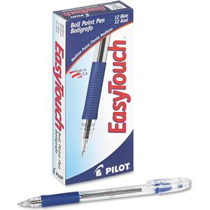 PILOT EasyTouch Ballpoint Stick Pens, Medium Point, Blue Ink, 12-Pack (32011)