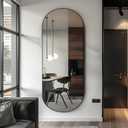 Arched Full Length Floor Mirror, 64×21 Oval Full Floor Mirror