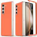 Compatible for Samsung Galaxy Z Fold 5 Case, Ultra-Thin Silky Hard PC Matte Bumper Cute Pretty Phone Case Cover for Samsung Galaxy Z Fold 5 5G, Orange(12-36)