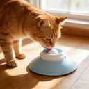 Slow Feeder Cat Bowl, Cat Food Bowl with Cat Lick Ball, Licking A Ball Add More Fun Bowl, Cat Slow Feeder Bowl, Slow Down Eating Speed and Add More Fun for Your Cats.