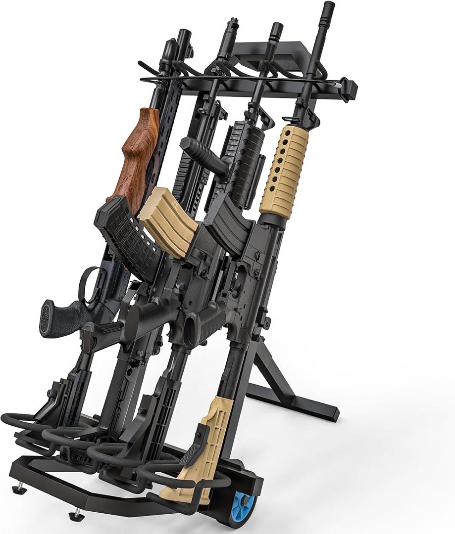 Gun Rack, Portable Folding Rifle Rack Stand, Freestanding Indoor Gun Racks, Outdoor Gun Rack Stand for Shooting & Hunting Range