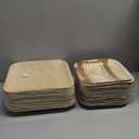 Disposable Party Plates Square 8" [200] Eco Friendly Palm Leaf Plates Biodegradable For Party,BBQ,Camping,Wedding | Bamboo Plates Disposable Compostable Rustic Party Plates (Beige Yellow)