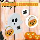 2 x 3pcs Cute Ghost Halloween Indoor Decoration, Wooden Layered Tray Countertop Sign, Suitable for Halloween Party Home Display