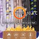 5 Pairs Womens Merino Wool Hiking Socks Winter Warm Crew Moisture Wicking Thick Cushioned Striped Boot Socks, Multicolor