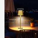 2Pack Cordless Table Lamp, 5200mAh IP54 Waterproof Rechargeable Battery Desk Lamp, 3 Color Stepless Dimmable Touch Lamp, Battery Operated Lamp for Kitchen/Bedside/Outdoor/Restaurant (Gold)