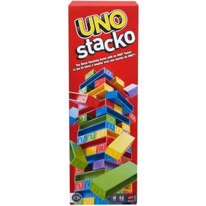 Mattel Games UNO Stacko Game for Kids & Family with 45 Colored Stacking Blocks & Loading Tray, Build & Play, Nights & Parties