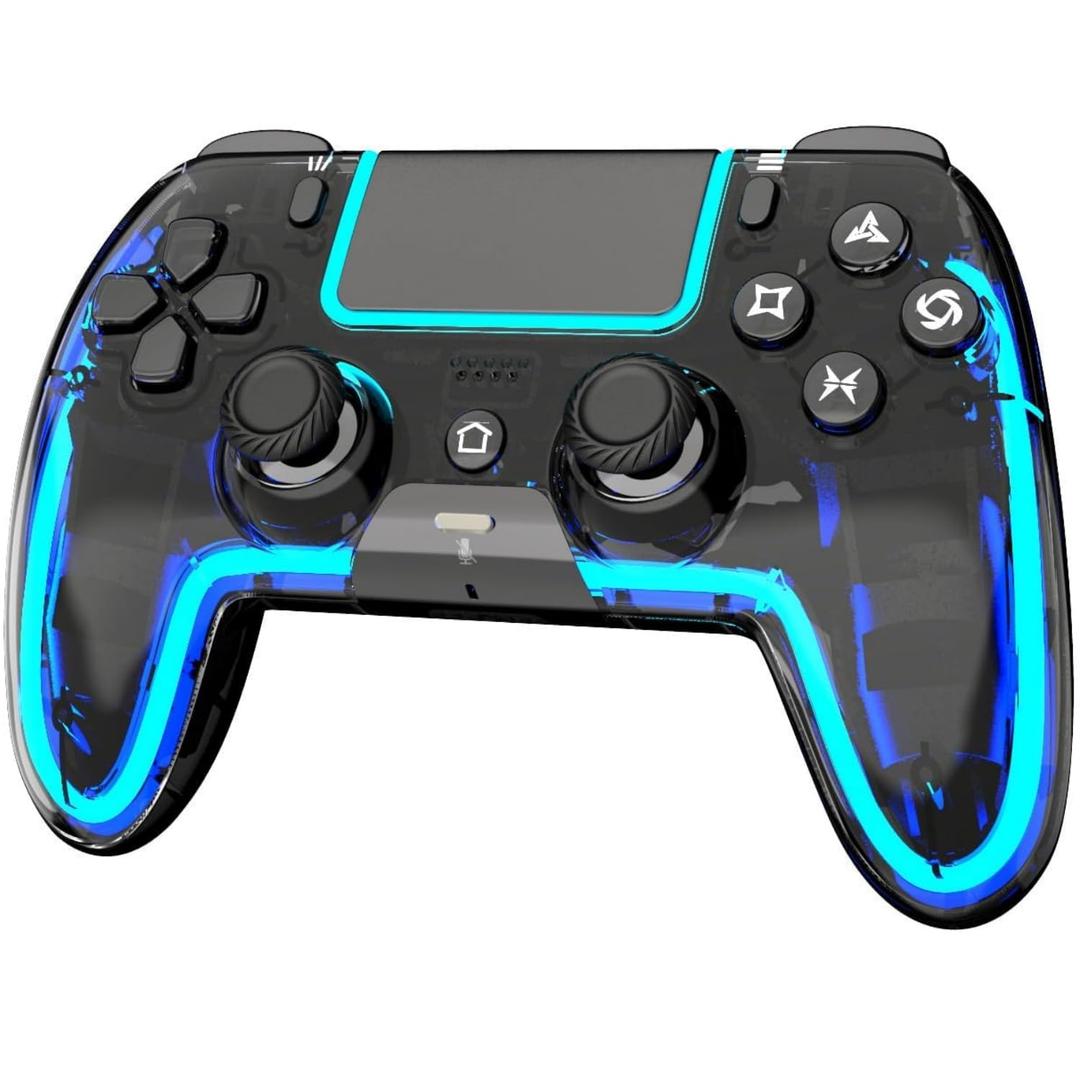 BETMI Wireless Controller for PS5, Pro/Slim/MAC/Steam Deck/PC, Hall Effect Joystick, Dual Vibration/Macro/Turbo, 3.5mm Jack, 6-Axis, Mute Key, LED Gamepad with Speaker (4 Lighting Effects, 9 Light Colors)