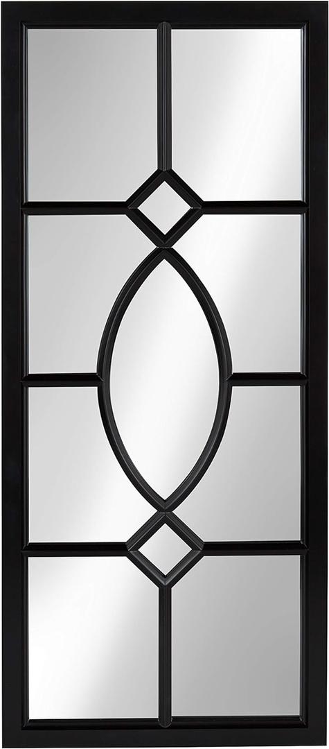 Kate and Laurel Cassat Modern Casual Window Wall Accent Mirror, Black