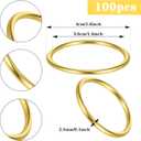 Set of 100 Elegant Gold Napkin Rings, Stainless Steel Rotundity Napkin Rings for Wedding, Christmas, Party Table Settings