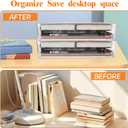 2PCS 6 Qt A4 Paper Storage Box Clear Plastic Case 9x13 Scrapbook Case Stackable Transparent File Box A4 Paper Storage Containers for Craft, Document, Photo, Book13.58" x 9.25" x2.75"