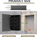 Medicine Cabinet with Mirror, 16 x 24 Frameless Beveled Bathroom Mirror with Storage, Aluminum Recessed or Wall Mount Medicine Cabinet, 6 Adjustable Shelves for Tall Bottles, DTC Soft Close