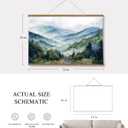 ARPEOTCY Extra Large Vintage Framed Wall Art, 36x54 Inch Watercolor Blue Ridge Mountains Forest Landscape Hanging Framed Canvas Print Art for Living Room Bedroom, Farmhouse Above Bed Wall Decor