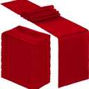 Bencailor 24 Pcs Satin Table Runner Bulk 12 x 108 Inches Long Table Runners Bright Smooth Fabric Tablecloth for Wedding Banquet Birthday Holiday Graduation Party Decorations(Red)