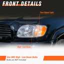 Headlight Assembly Compatible with 2000-2004 Toyota Tundra Double Cab Only & 2000-2004 Toyota Sequoia Headlamp with Turn Signals L & R Bulbs Not Included