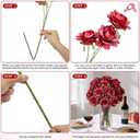 INXUGAO Artificial Flowers Fake Roses for Outdoor, 6Pcs 28" Long Stem Silk Red Roses for Wedding Indoor Outside Party Decor, Realistic Faux Bouquet for Tall Vase Planter