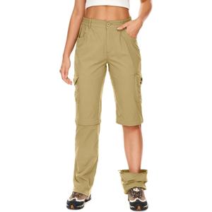 Women's Hiking Pants Convertible Quick Dry Lightweight Zip Off Fishing Travel Safari Pants (10)