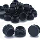 Furnigear Plastic Plugs Tubing End Caps Chair End Caps 7/8" Outside Bottom Round Tubing Caps Round Furniture Sliders Glides Black (Fit 0.78-0.82" Tube Inner Diameter, 40pack)