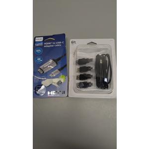 Pack Of 2: GE Universal USB 2.0 Adapter Kit, 6ft. A Male to A Female Extension Cable, 4 Adapters Included: A Male to B Male, 4 Pin, 5 Pin, A Male to Micro USB, 33758; HDMI to USB-C Adapter Cable 6 Ft