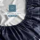 Bare Home Fitted Bottom Sheet Queen Size - Premium 1800 Microfiber - Ultra-Soft Hotel Luxury - Deep Pocket - Durable and Long Lasting (Queen, Grid - Midnight Blue/White)