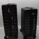 Lightweight Luggage with Spinner Wheels & YKK Zipper, Hard Shell 3-Piece Suitcase ABS+PC Hardside Luggage Set with TSA Lock for Men Travel, Black (20+24 inch)