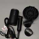 ANNLARY Foldable Hair Dryer with Diffuser for Curly Hair, Powerful 1800W Blow Dryer for Women & Men, Fast-Drying Hair Dryer with Nozzle Comb for Home, Salon, Travel (Black)