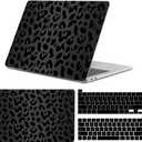Compatible with MacBook pro 13 inch Case,2020 2019 2018 2017 2016(A2338 M1/A2159/A2251/A2289/A1989/A1706)with Touch ID and 2 Pack Keyboard Protectors, Laptop Hard Shell Black Leopard Cheetah