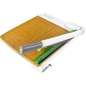 Westcott 16717 12-Inch CarboTitanium Wood Base Guillotine Paper Cutter, Multi-Paper Trimmer with 30 Sheet Capacity
