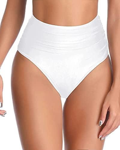 Tempt Me Women High Waisted Bikini Bottom Full Coverage Swimsuit Bottom, Size Medium