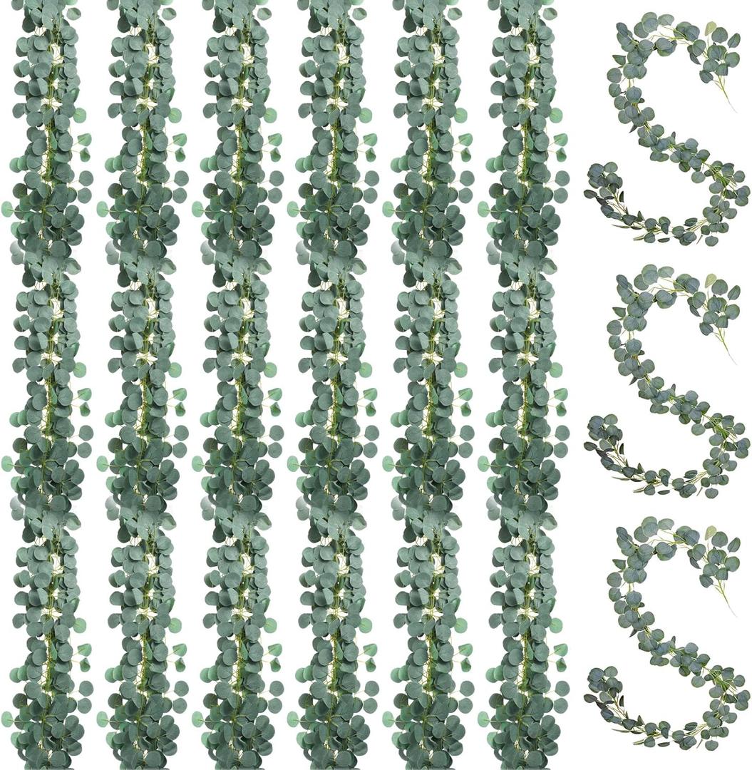 30 Pcs Artificial Eucalyptus Garland 7ft Fake Eucalyptus Greenery Garland Wreath Vines Faux Hanging Plants Artificial Vines for Wedding Backdrop Arch Wall Table Party Outdoor Festival Decor