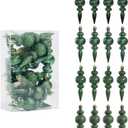 Holiday Hanging Ornament Long Spiky Shape Christmas Decorations for Tree Window Store Decoration Unique Shaped Christmas Tree Decorations (Green)