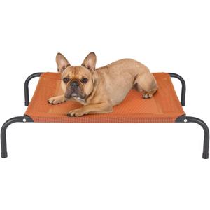 FurHaven Elevated Pet Cots - Cooling & Breathable Nylon Mesh Hammock for Small Dogs & Cats/Easy-to-Assemble/Durable and Reinforced/Perfect for Rest & Relaxation Outdoors - Terracotta Red, Small