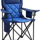 Heavy Duty Camping Chair for Adults, Padded Folding, 330LBS, 33.5" x 22.4" x 39.8"
