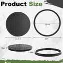 Zonon 24 x 1.57 Inch Round Manhole Cover and Frame, Steel Bar Reinforced Non-Slip Replacement Top Cover Texture for Septic Tank Lid, Sewer Basin & Yard Access, Includes Lifting Hook