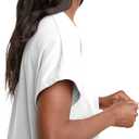 Hanes Womens Originals Twisted Neck T-Shirt, Short-Sleeve Cotton Tee, Boxy Fit (White, XS)