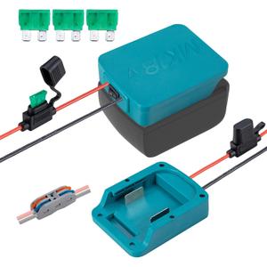 Power Wheels Battery Adapter for Makita 18V Batteries, 14 Gauge Wire Terminals with Fuse Protection & Switch, Fits BL1860 BL1850 BL1840 BL1830 for Power Wheels, Robotics & DIY Upgrades