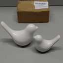 White Bird Figurines, Small Animal Statues, Ceramic Home Decor, Modern Decorative for Office, Bookshelf, Bedroom, Living Room, 2 Pieces