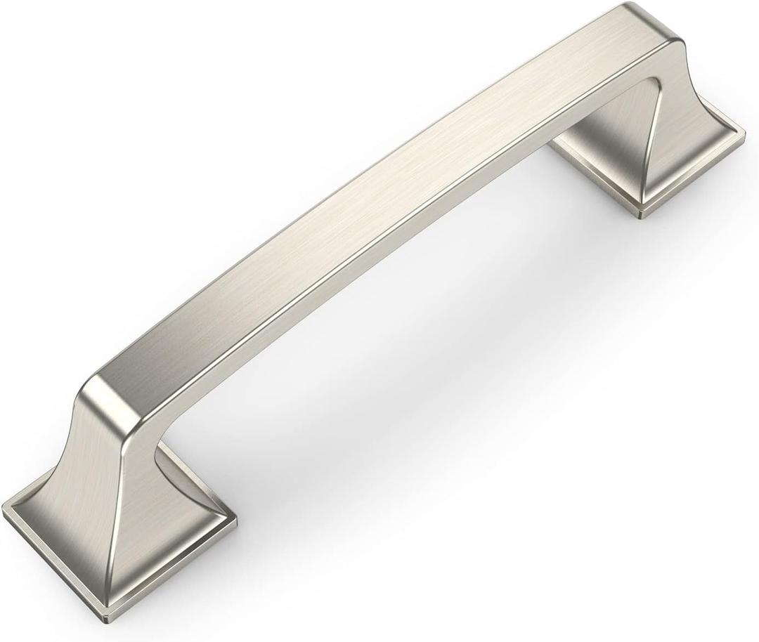 Amerdeco 30 Pack Brushed Satin Nickel Cabinet Hardware - 3-3/4 Inch(96mm) Hole Center Kitchen Cabinet Handles for Bathroom Drawer Pulls Dresser Pulls ZH0002
