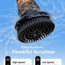 Leebein Electric Spin Scrubber, Cordless Cleaning Brush for Bathroom Shower Tub, IPX7 Waterproof Power Scrubber with 7 Brush Heads, Extendable Long Handle and 2 Speeds Scrubber for Bathtub Floor