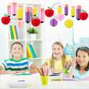 18Pcs Pencil Apple Hanging Honeycomb Balls Welcome Back to School Classroom Hanging Decorations for Teacher Appreciation Week First Day of School Party Decor