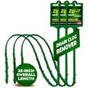 The original Zip-It Hair Clog Remover 25-inch Overall Length Drain Snake Cleaner (3-Pack), Unclog Your Sink, Shower, & Tub Drain In Seconds – Non-toxic, Made in the USA