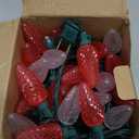 Brizled Red & Warm White C9 Christmas Lights, 33ft 50 LED Faceted Outdoor Christmas Lights, Connectable Xmas Tree Light, UL Certified Indoor Light String Waterproof for Outside House Roof Party Decor