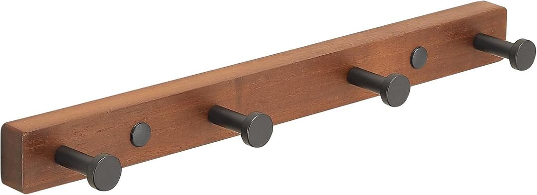 Wooden Wall Mounted Hangers, Natural Wooden Hooks with Multiple Columns, Hangers and hat Racks for Hanging Jackets, Towels, Wallets, and Robes (black4)